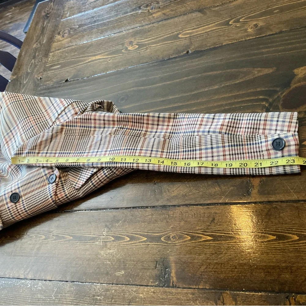 Modcloth Tan and Brown Plaid Blazer - Picture 6 of 11
